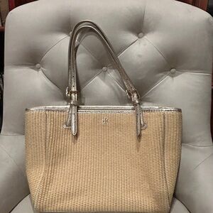 Tory Burch York Buckle Natural Straw Tote Shoulder Bag